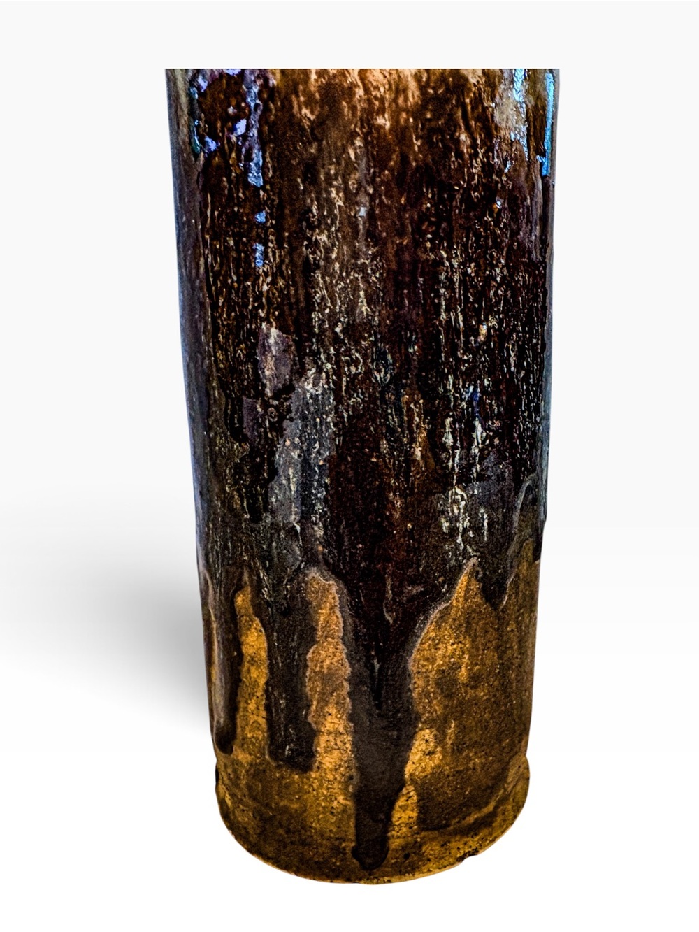 Vintage 1971 Signed Studio Pottery Vase | Handmade Stoneware Drip Glaze Vessel - Picture 13 of 17